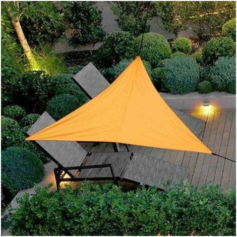 Vela ombra,ombra Panno,Vela Triangolare,Tenda da sole in Tessuto impermeabile, Protezione dai Raggi UV,Resistente e Traspirante,per il Giardino Terrazza Balcone (Arancio, 4 X 4 X 4 (1/5)