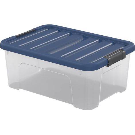 SUNDIS Wave Box, scatola portaoggetti 10L, con coperchio a clip, impilabile (1/5)