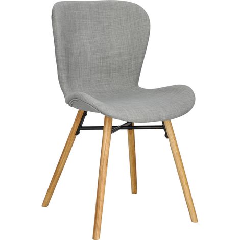 SILLA TAPIZADA Batilda, gris claro, PATAS DE MADERA (1/5)