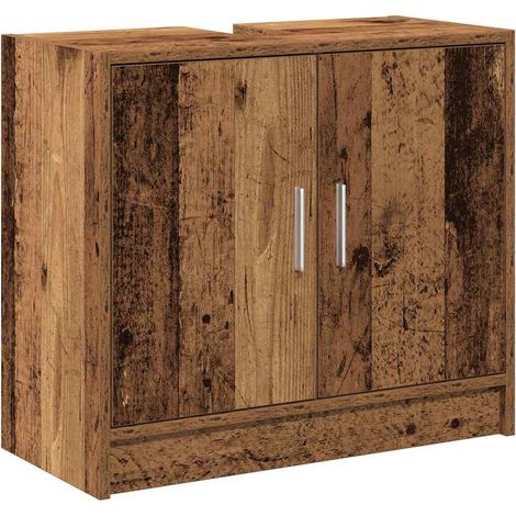 Maison Exclusive - Badezimmerschrank mit Tür Altholz 63 x 29 x 55