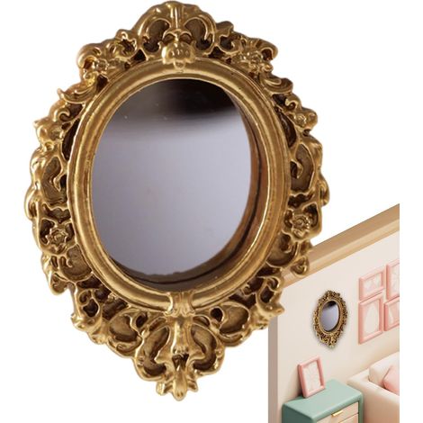 Miroir Vintage Cadre Rustique en Résine pour Décoration d'Intérieur Petit Miroir Mural Élégant pour Maison, Chambre, Nursery, Appartement, Dormitory, Bureau, Hôtel, Fête, Anniversaire (1/5)