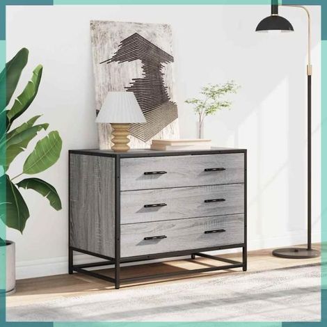Commode - 849077 - Sonoma gris - Bois d'ingénierie et métal - 70 x 41 x 56 cm (1/5)