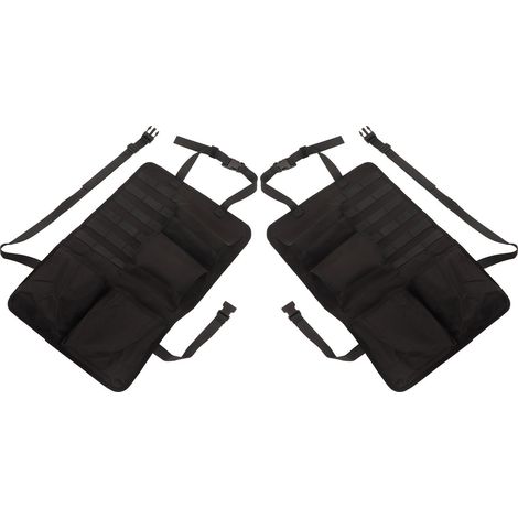Lot de 2 organisateurs de siège auto en tissu Oxford imperméable, facile à nettoyer et anti-odeurs, noir. (1/5)