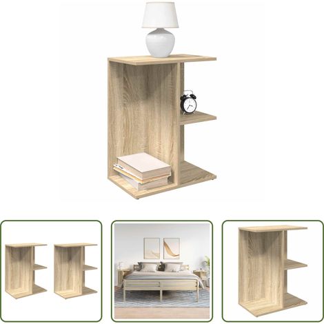 Nachttisch Sonoma-Eiche - Nachttische 2 Stk. Sonoma-Eiche 46,5x29x61 cm Holzwerkstoff (1/5)