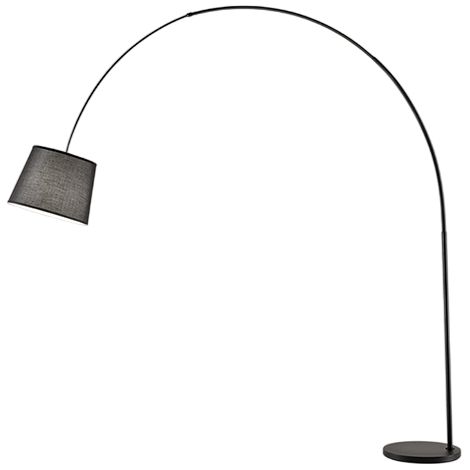 Arche - Lampadaire Led Incurvé En Métal, 1Xe27 Max 60W, H. 230 Cm, Tête Orientable À 180, Noir - Perenz (1/5)