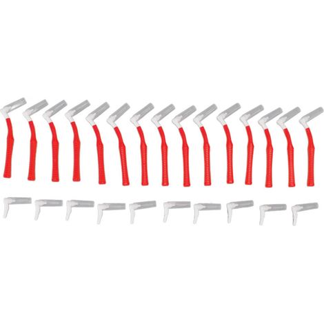 25 Pièces Brosse Interdentaire en Forme de L, Soin Bucco-dentaire, Blanchiment des Dents, Brossettes de Nettoyage Orthodontique Rouge