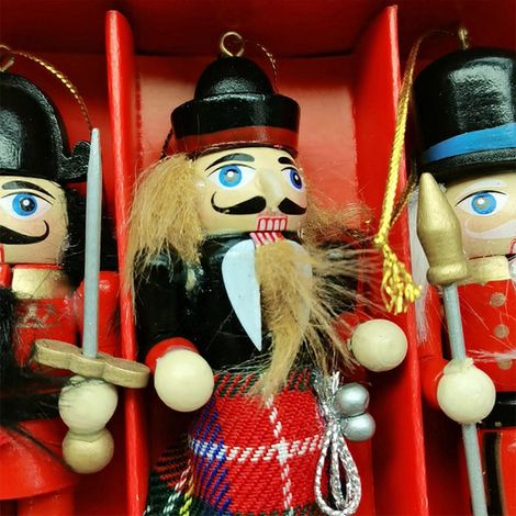 Lot de 6 figurines de soldats Casse-Noisette en bois, jouet de Noël, cadeau de Nouvel An (1/4)