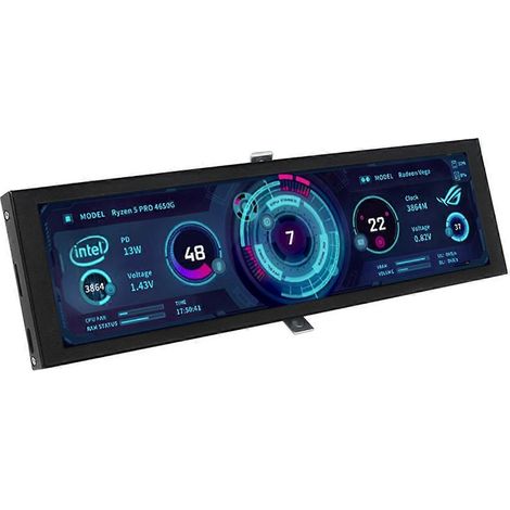 Moniteur secondaire IPS Type-C de 8,8 pouces - Boîtier d'affichage intelligent noir--