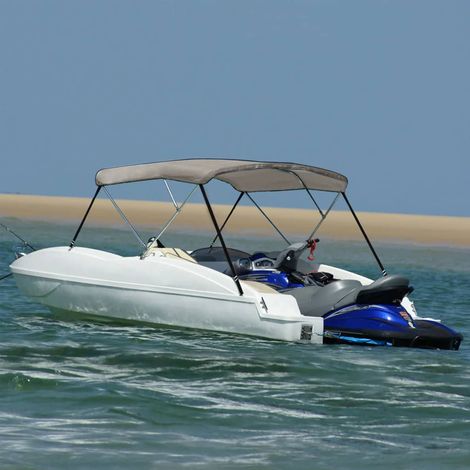 vidaXL Auvent bimini à 3 arceaux gris 183x180x137 cm