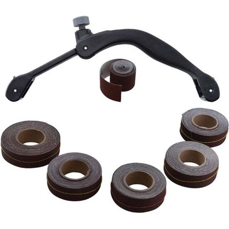 Portable Arc-shaped Sandpaper Holder with Irregular Sand Belt Holder and Five Rollers (1/4)