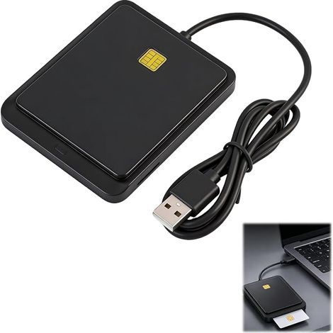 USB Card Reader Smart Card Reader for Eid CAC SIM IC Support Digital Signature and Online Banking, for Chronograph, Windows Mac Linux (1/5)