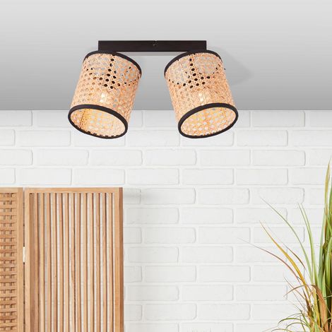 BRILLIANT Lampe, Wiley Spotbalken 2flg holz hell/schwarz, 2x D45, E14, 60W, Köpfe schwenkbar (1/4)