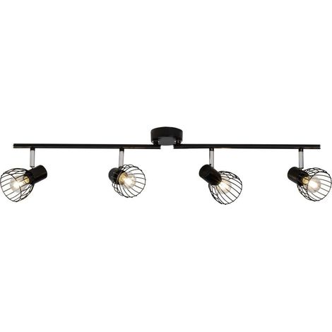 BRILLIANT lampe Blacky spot tube 4flg noir 4x D45, E14, 40W, adapté aux lampes à suspension (non inclus) Échelle A ++ à E Bras pivotant / têtes pivotantes (1/3)