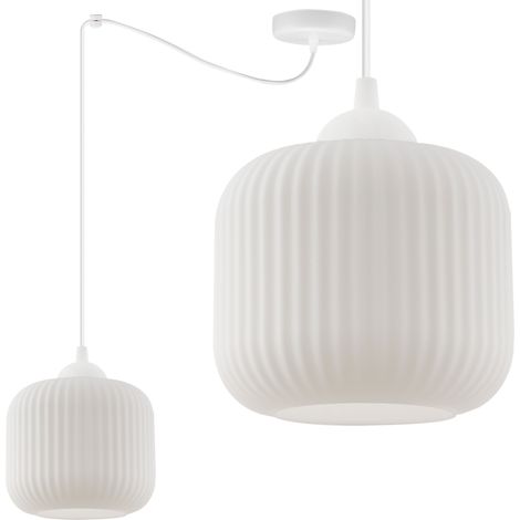LAMPADA A SOSPENSIONE SPIDER RIFFLE BIANCO 1 PARALUME CILINDRICO BIANCO PIATTO E27
