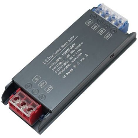 Transformator 220V 24V LED-Treiber 100W Ultradünner Transformator 4,16A Netzteil, 220V AC zu 24V DC Konverter, Niederspannungsnetzteil (1/5)