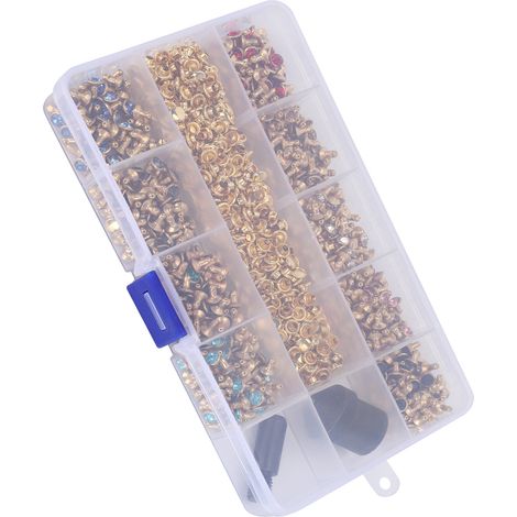 Rivet à strass cristal avec presse manuelle pour accessoires en cuir et projets DIY (1/5)