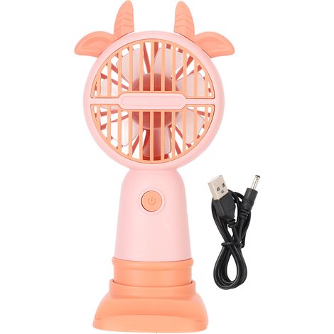 Mini ventilateur de poche USB rechargeable rose, portable et ergonomique, pour étudiants, petit ventilateur de bureau rechargeable (1/5)