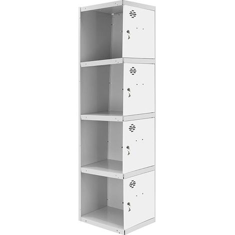 Simonrack Moderne Garderobe Grau und Weiß Metall 4 Türen