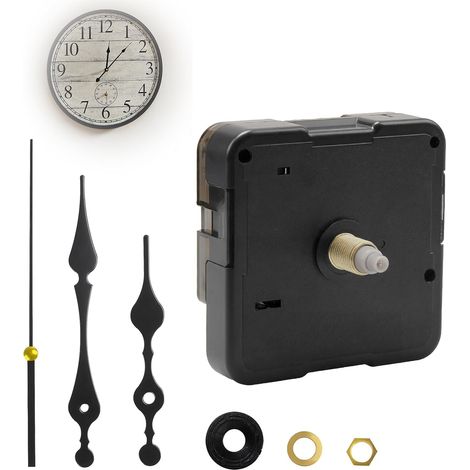 Meccanismo per orologio silenzioso, kit meccanismo per orologio da parete, meccanismo per orologio a batteria leggero e resistente, meccanismo per orologio, kit completo con lancette, per la riparazio