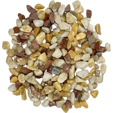 BIG BAG de +/- 1000 Kg Galet Brisa de Pierre Naturelle Rouge, Blanche et Jaune Ø 4/8 mm - Livraison PREMIUM (1/4)