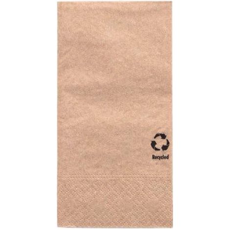 Serviette de table en papier recyclé, pliage 1/8, 3 plis, 33 x 33 cm, naturel - Paquet de 100