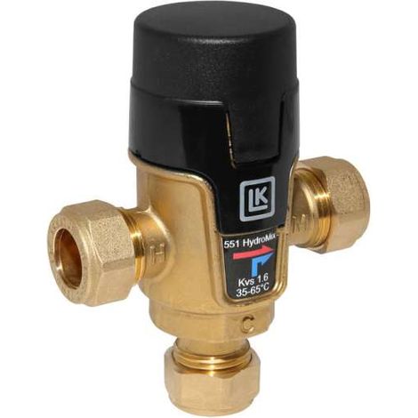 LK 551 HydroMix Brauchwassermischer Mischventil 22mm Klemmring 35-65°C KVS 1,6m³/h 181457