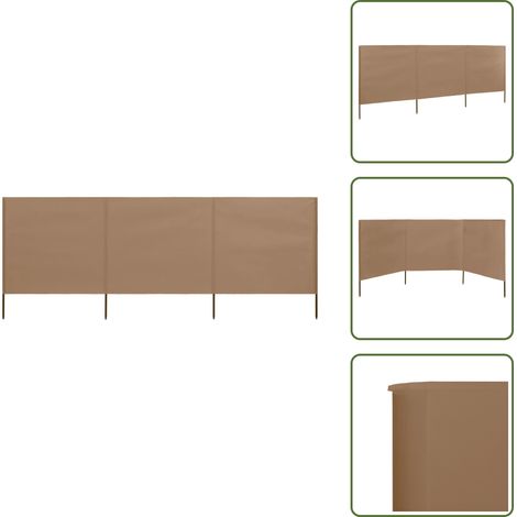 Paravento antivento - vidaXL Paravento a 3 Pannelli in Tessuto 400x160 cm Grigio Talpa - Paravento in legno