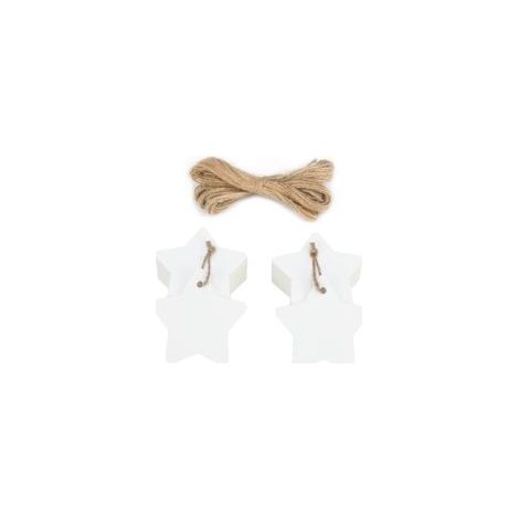 100 etichette regalo a forma di stella in carta kraft (6 cm) per Natale/matrimonio - Crezuo