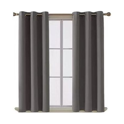 (2xL117xH137, Gris) Rideau Occultant 2 Pièces, Rideau Thermique Isolant Anti Chaleur Tenture Opaque à Oeillets Isolation Lumiere Anti UV Decoration Chambre Maison Salon Intérieurs. (1/5)