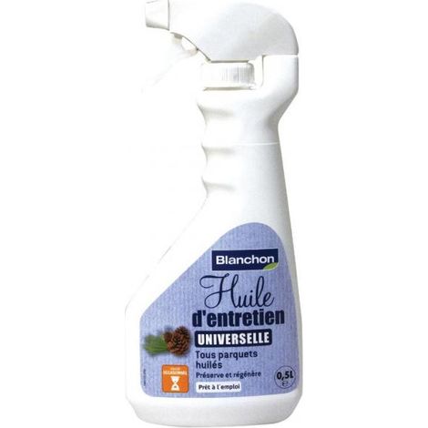 Blanchon – Huile pour bois SATINEE parquet 500mL – Fort pouvoir régénérant – Application facile en spray – Sec en 20 mn, incolore, sans odeur