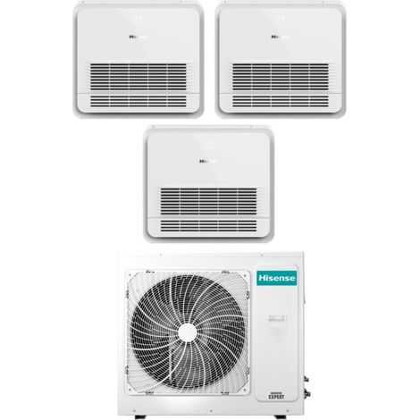 Climatizzatore Condizionatore Hisense Trial Split Console 12+12+12 con 4AMW81U4RAA R-32 Wi-Fi Optional Con Telecomando di Serie 12000+12000+12000 - Novità