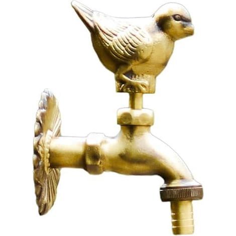 Robinet vintage en laiton à motif animal, robinet d'extérieur pour jardin et balcon, modèle antique à motif moineau. (1/5)