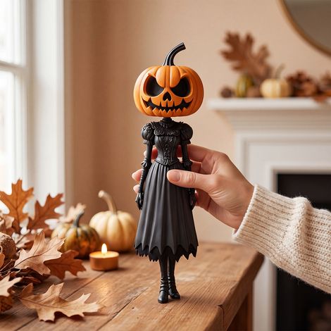 Pumpkin Dress Ornament, Acrylic Sheet, Stylish, Durable, and Unique Halloween Character Design -- 1pc -- BIEMMEDUE (1/5)