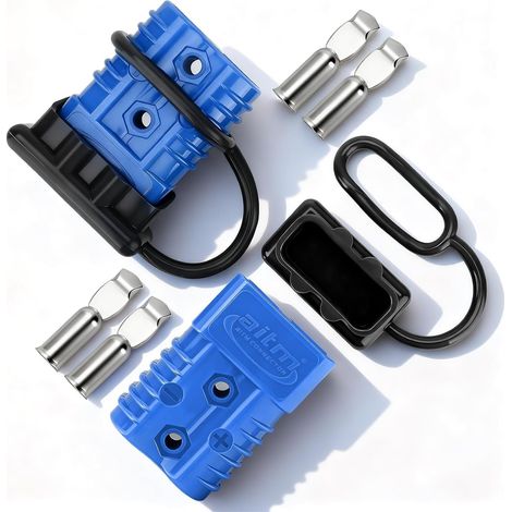175A Battery Connector AWG 1/0 Battery Quick Connect Modular Power Connectors Quick Disconnect (Blue) (1/5)