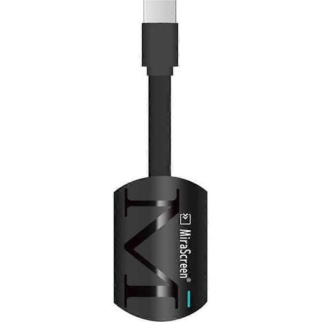 Drahtloser Display-Adapter-Dongle, drahtloser Streaming-Adapter, DLNA, Airplay, Miracast-Display-Adapter, AV-Adapter für Android-Smartphones, iPhones, Tablet-PCs (Schwarz) (1/2)