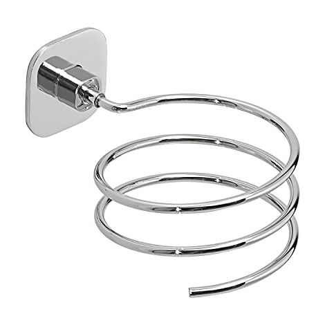 Gedy G-Teide Porta asciugacapelli, Misure: 7,3X10X14 CM, Porta Phon in Acciaio Inox e Cromall , Finitura cromata, Articolo Incluso di Biadesivo 3M e Viti, Design R&S, 2 Anni di Garanzia (1/4)