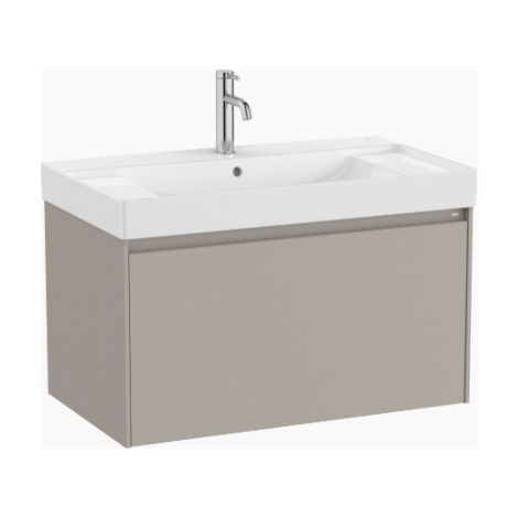 Mueble Unik Ona 800 mm 1 Cajón Gris Arena y Lavabo Fineceramic® - ROCA