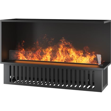 Caminetto a Vapore Acqueo da Incasso Corner R1200 con Fiamma Multicolore, Effetto 3D e Controllo App, Serbatoio 2.4l - 120cm