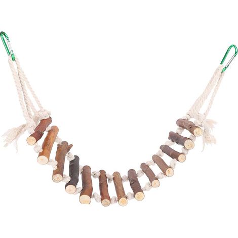 Pont suspendu en bois pour perroquets, 10 cm, corde en coton souple, échelle aérienne horizontale. (1/5)