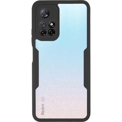 Funda híbrida anticaída para Xiaomi Poco M4 Pro 5G / Redmi Note 11S 5G, negra, con lámina protectora. (1/5)