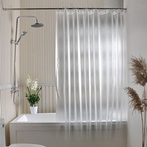 Rideau Douche Anti Moisissure, Rideau de Salle de Bain, Rideau de Douche Imperméable, Rideau de Baignoire, Rideau de Douche Séchage Rapide, Aux Douches et Bains, 180 x 200cm, avec 12 Crochets (1/4)