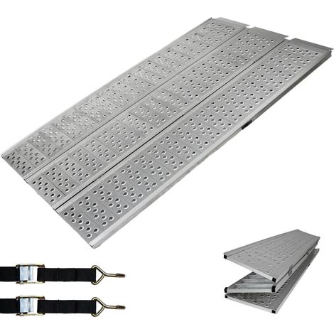 DREIBREIT by TRUTZHOLM 3-fach Auffahrrampe klappbar 215cm Tragkraft 1020kg Alu grau gelocht gerillt Verladerampe Rampe