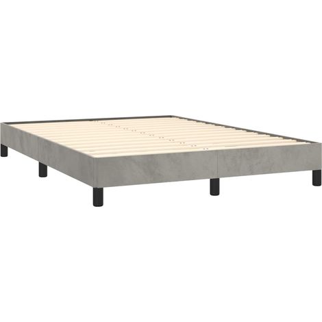 Estructura de cama sin colchón terciopelo gris claro 140x190 cm vidaXL