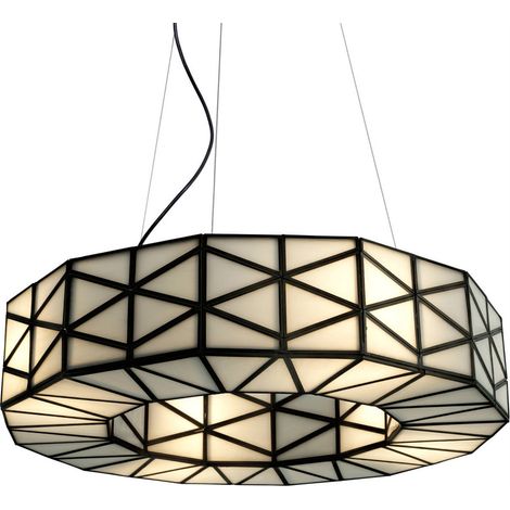 Suspension cuivre géométrique chic - cuivre et blanc (1/4)