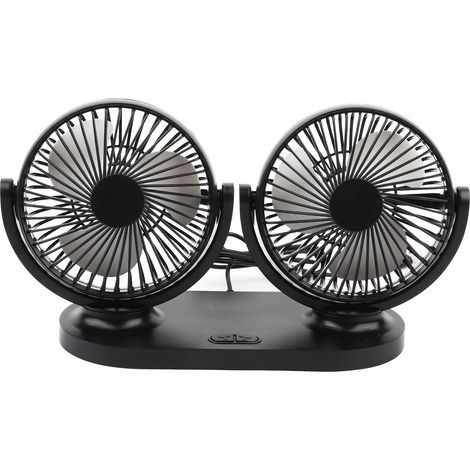 Zoternen Auto-Ventilator, USB, Doppelkopf, tragbare Klimaanlage, automatische Belüftung, 12 V, Schwarz