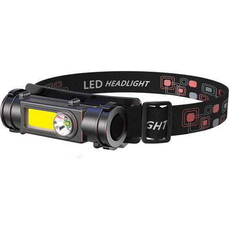 Lampe frontale LED rechargeable - Lampe frontale de camping avec bandeau réglable - Lampe torche puissante (1/5)