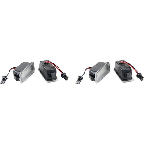 Quatre feux de plaque d'immatriculation à LED adaptés aux Ford Focus Mk II, Ford Fiesta Mk VII, Ford Mondeo Mk IV et Ford S-Max (modèles 2008-2019).