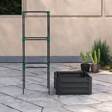 Carré potager surélevé avec treillis acier galvanisé 61 x 61 x (1/5)
