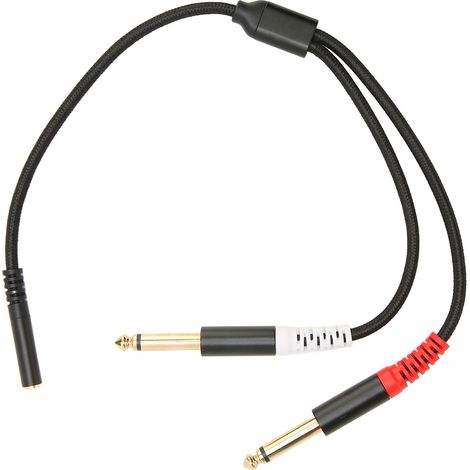 Câble adaptateur audio 3.5mm femelle vers double 6.35mm mâle mono, répartiteur son stéréo, 35cm, pour guitare, ampli, casque (1/5)