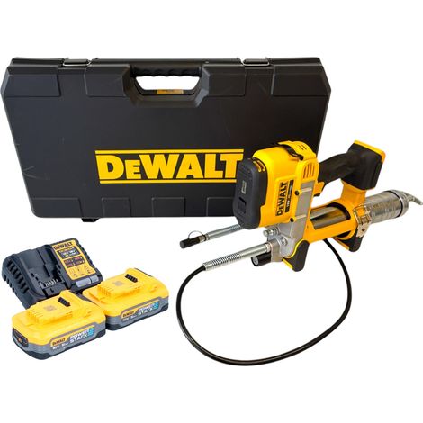 Pistola de engrasar sin cable DeWalt DCGG 571 H2K 18 V + 2x batería Powerstack 5,0 Ah + cargador (1/5)